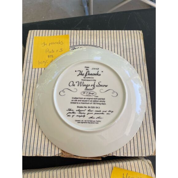 Lena Liu "On Wings of Snow" 6 Collector Plates -  Series Multicolor Bird Theme - Picture 5 of 8